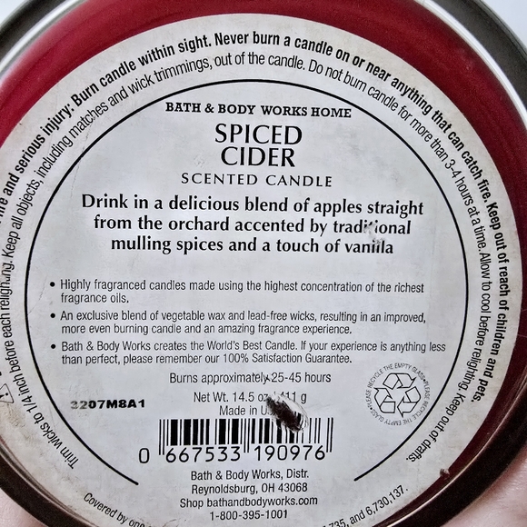 Bath & Body Works Spiced Cider Candle - Picture 4 of 4